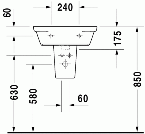 Duravit Starck2 50x41 cm kézmosó 076150 00 00