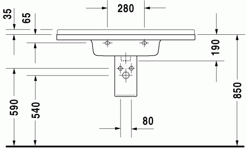 Duravit Starck3 105x48,5 cm mosdó 0304100000