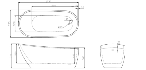 Wellis Sierra 173x77,5x71 cm szabadon álló akrilkád WK00108