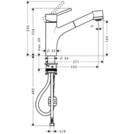 Hansgrohe Talis S 32841 800 kihúzható zuhanyfejes rozsdamentes acél hatású mosogató csaptelep (32841800)