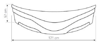 Aqualine Dunaj 150x150 sarokkádhoz előlap (G1595)