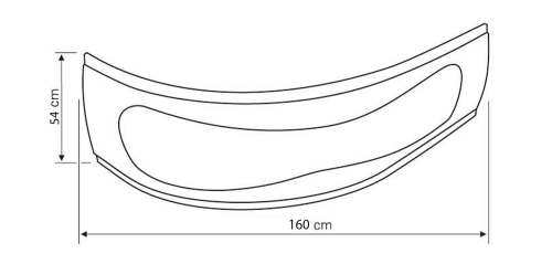 Aqualine Cidlina 160x105 cm aszimmetrikus kádhoz előlap G3617 (előlap, #G3617)