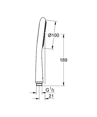 Grohe Rainshower Icon 100 kézizuhany króm 9,5 l 27377 000 (27377000)