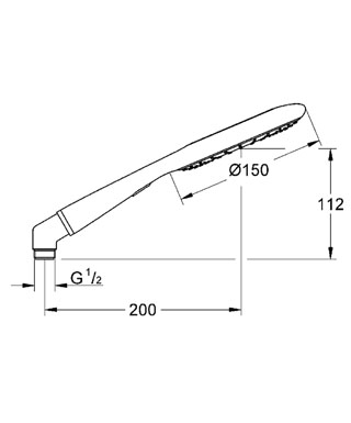 Grohe Rainshower Icon kézizuhany króm/mészkő 9,5 l 27632 000 (27632000)