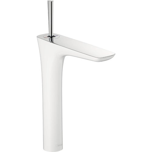 Hansgrohe PuraVida 15072 400 egykaros magasított króm/fehér mosdó csaptelep (15072400)