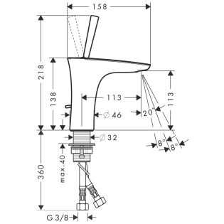 Hansgrohe Puravida egykaros króm/fehér mosdócsaptelep 110 15074 400 (15074400)