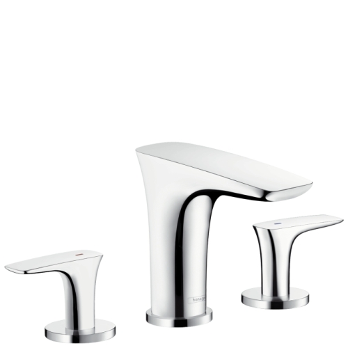 Hansgrohe PuraVida 3-lyukú króm mosdócsaptelep 100 push-open lefolyó-garnitúrával 15073 000 (15073000)