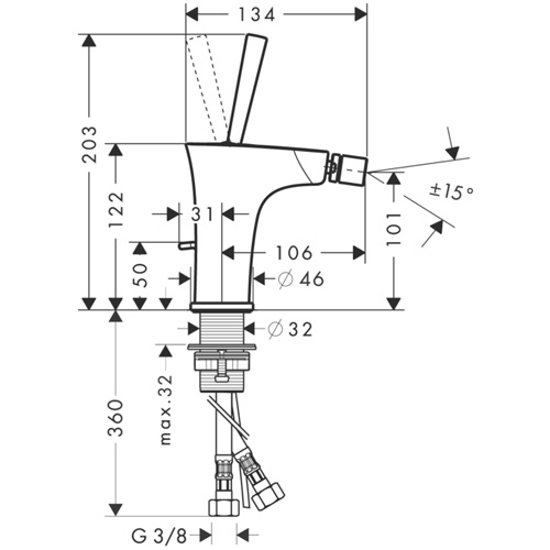 Hansgrohe Puravida egykaros króm/fehér bidécsaptelep 15270 400 (15270400)