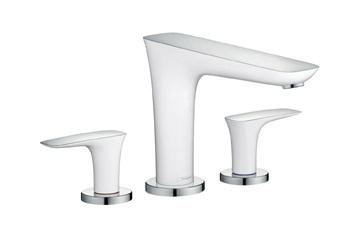 Hansgrohe PuraVida 3-lyukú peremre szerelhető fehér/króm kádcsaptelepek 15448 400 (15448400)