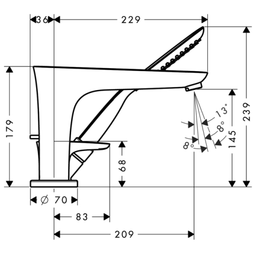 Hansgrohe PuraVida 3-lyukú peremre szerelhető króm kádcsaptelep 15432 000 (15432000)