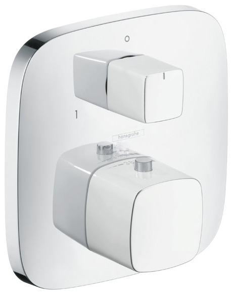 Hansgrohe PuraVida fehér/króm falsík alatti termosztát színkészlet elzáró- és váltószeleppel 15771 400 (15771400)
