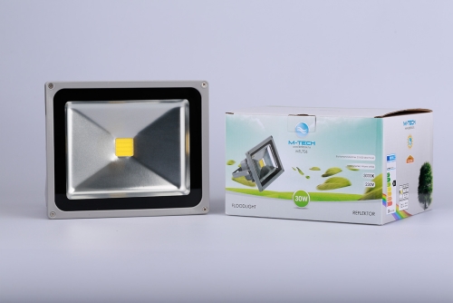 M-Tech 30W 2700lm, 230V, IP65, 3000K, meleg fehér reflektor MTL706