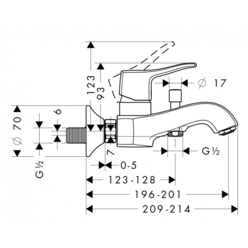 Hansgrohe Metris Classic Egykaros kádcsaptelep 31478 000 (31478000)