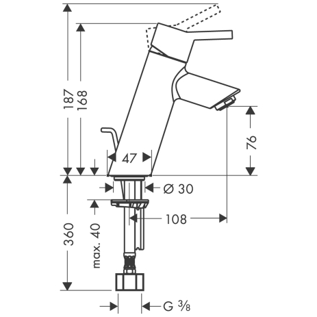Hansgrohe Talis egykaros mosdócsaptelep 80 LowFlow 3,5 l/min automata lefolyó-garnitúrával 32046 000 (32046000)