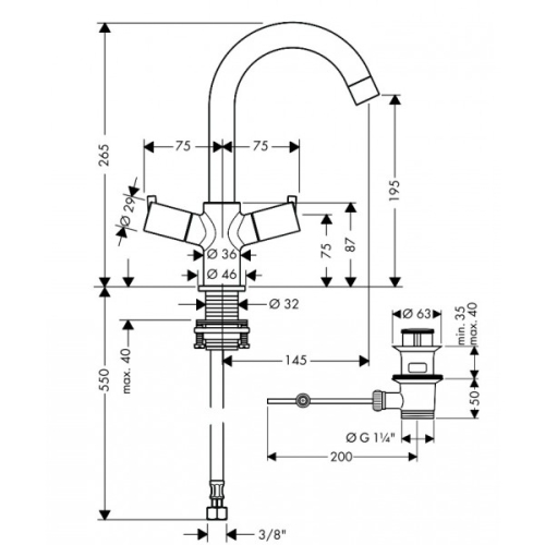 Hansgrohe Talis kétkaros mosdócsaptelep 200 32030 000 (32030000)