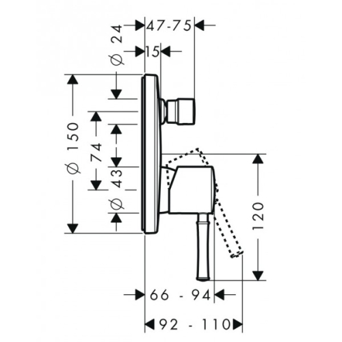 Hansgrohe Talis Classic Egykaros, falsík alatti kádcsaptelep színkészlet 14145 000 (14145000)