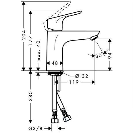 Hansgrohe Focus Egykaros mosdócsaptelep 100 LowFlow 3,5 liter/perc 31603 000 (31603000)