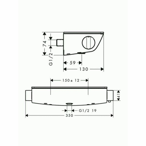 Hansgrohe Ecostat Select® falsíkon kívüli fehér/króm zuhanytermosztát 13161 400 (13161400)