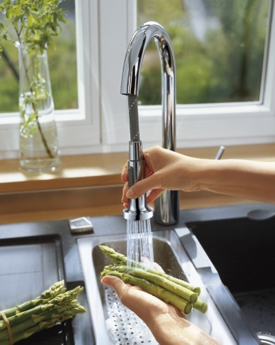 Hansgrohe Talis S2 Variarc Egykaros konyhai króm csaptelep kihúzható zuhanyfejjel 14877 000 (14877000)