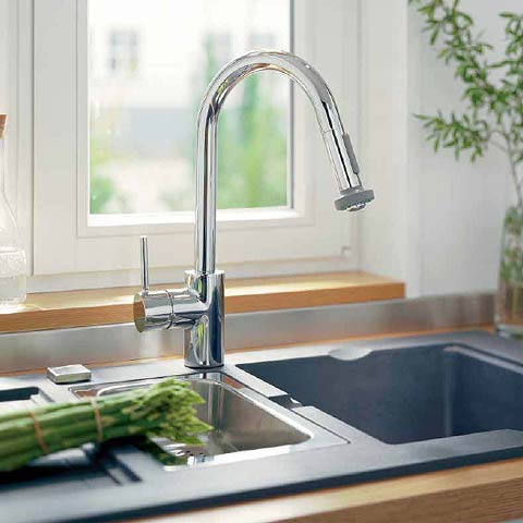 Hansgrohe Talis S2 Variarc Egykaros konyhai króm csaptelep kihúzható zuhanyfejjel 14877 000 (14877000)