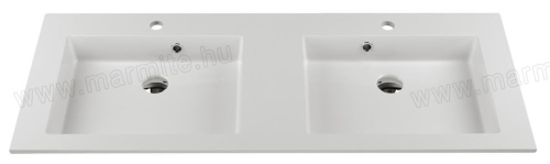 Marmy Lugano 120x48 cm-es két medencés beépíthető öntött márvány mosdó