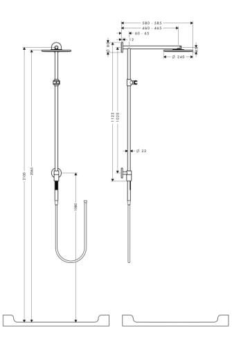 Hansgrohe Raindance S 240 Air 1jet Showerpipe Connect zuhanyrendszer 27164 000 (27164000)