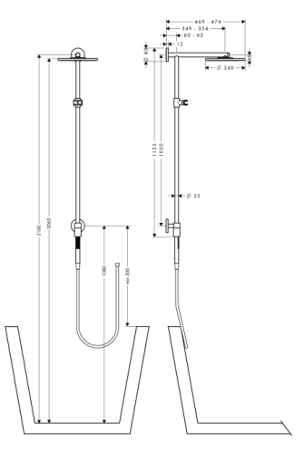 Hansgrohe Raindance S 240 Air 1jet Showerpipe Connect zuhanyrendszer 27421 000 (27421000)