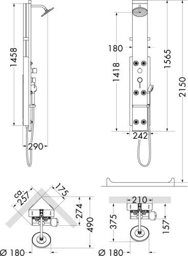Hansgrohe Pharo® Showerpanel® Lift 2 M 20, fehér/króm zuhanypanel 26870 000 (26870000)