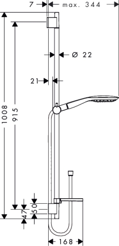 Hansgrohe Raindance Select E 150 3jet / Unica’S Puro fehér/króm zuhanyszett 0.90 m 27857 400 (27857400)