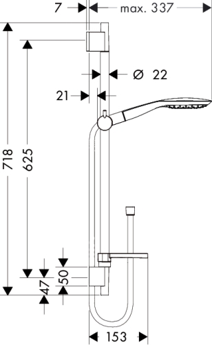 Hansgrohe Raindance Select E 150 3jet / Unica’S Puro króm zuhanyszett 0.65 m 27856 000 (27856000)