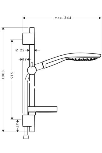 Hansgrohe Raindance Select 150/UnicaS Puro fehér/króm zuhanyszett 0,9 m 27803 400 (27803400)