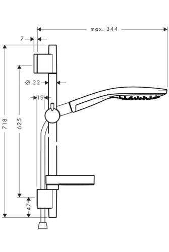 Hansgrohe Raindance Select S 150 Unica S Puro fehér/króm zuhanyszett, 0,65 m 27802 400 (27802400)