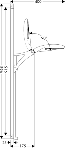Hansgrohe Raindance E 150 AIR 3jet/Raindance Unica 90 zuhanyszett EcoSmart 9 l/perc 27657 000 (27657000)