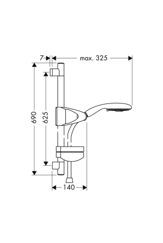 Hansgrohe Raindance E 100 AIR 3jet/Unica’D zuhanyszett 0,65 m 27883 000 (27883000)