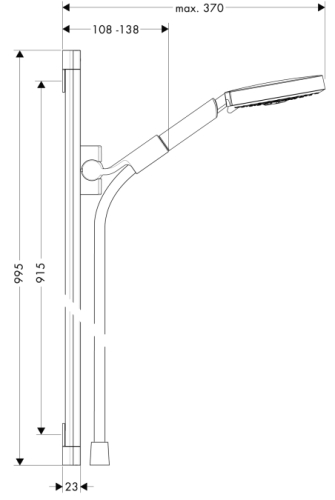 Hansgrohe Raindance S150 Air 3jet / Raindance Unica’S zuhanyszett EcoSmart 9 l/perc 0,90 m 27658 000 (27658000)