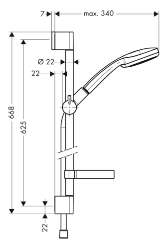 Hansgrohe Croma 100 Vario/Unica’C zuhanyszett 0,65 m EcoSmart 9 l/perc 27776 000 (27776000)