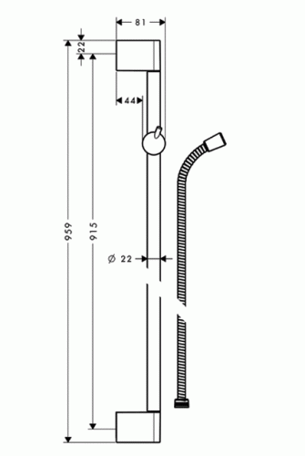 Hansgrohe Unica’Crometta zuhanyrúd 0,90 m 27614 000 (27614000)