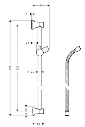 Hansgrohe Unica’Classic zuhanyrúd 0,65 m 27617 000 (27617000)