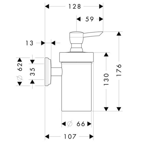 Hansgrohe Logis Classic Üveg folyékonyszappan-adagoló 41614 000 (41614000)
