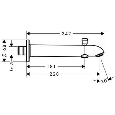Hansgrohe Kádtöltő E 228 mm váltószeleppel 13424 000 (13424000)