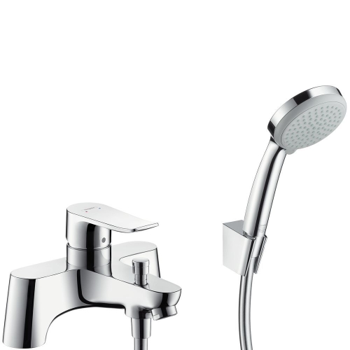 Hansgrohe Metris 2-lyukú peremre szerelhető kádcsaptelep, váltószeleppel és Croma 100 Vario kézizuhannyal 31422 000 (31422000)