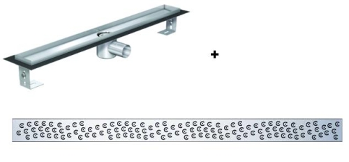 ACO. EXCLUSIVE alacsony (79 mm) zuhanyfolyóka + Vízcsepp rács 700mm hosszú (0153.76.44 + 0153.73.53)
