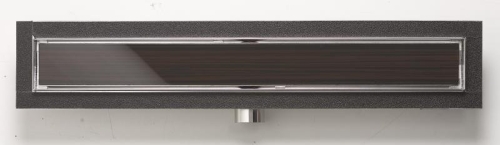 ACO EXCLUSIVE alacsony (79 mm) zuhanyfolyóka + wenge üveg fedlap 800mm hosszú (0153.76.45 + 9010.57.28)