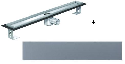 ACO EXCLUSIVE alacsony (79 mm) zuhanyfolyóka + szürke kő fedlap 800mm hosszú (0153.76.45  + 9010.57.48)