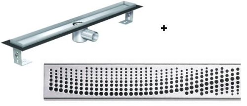 ACO. EXCLUSIVE alacsony (79 mm) zuhanyfolyóka + gyöngy rács 900mm hosszú (0153.76.46  + 0153.73.50)