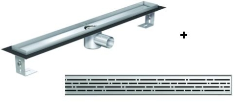 ACO EXCLUSIVE alacsony (79 mm) zuhanyfolyóka + mix rács 900mm hosszú (0153.76.46  + 9010.56.05  )
