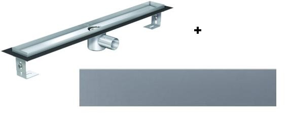 ACO EXCLUSIVE alacsony (79 mm) zuhanyfolyóka + szürke kő fedlap 900mm hosszú (0153.76.46 + 9010.57.49)