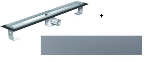 ACO EXCLUSIVE alacsony (79 mm) zuhanyfolyóka + szürke kő fedlap 900mm hosszú (0153.76.46 + 9010.57.49)