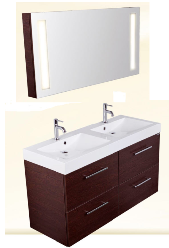 Infinity Venezia 1200 wenge fürdőszobabútor + tükör led világítással (mosdó nélkül)