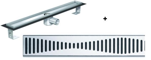 ACO EXCLUSIVE alacsony (79 mm) zuhanyfolyóka + sinus rács 1000mm hosszú (0153.76.47  + 0153.73.67)